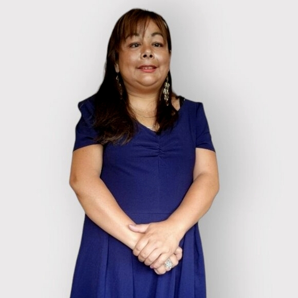 SHEIN WOMENS SIZE LARGE NAVY BLUE POLYESTER MAXI DRESS - Picture 4 of 6